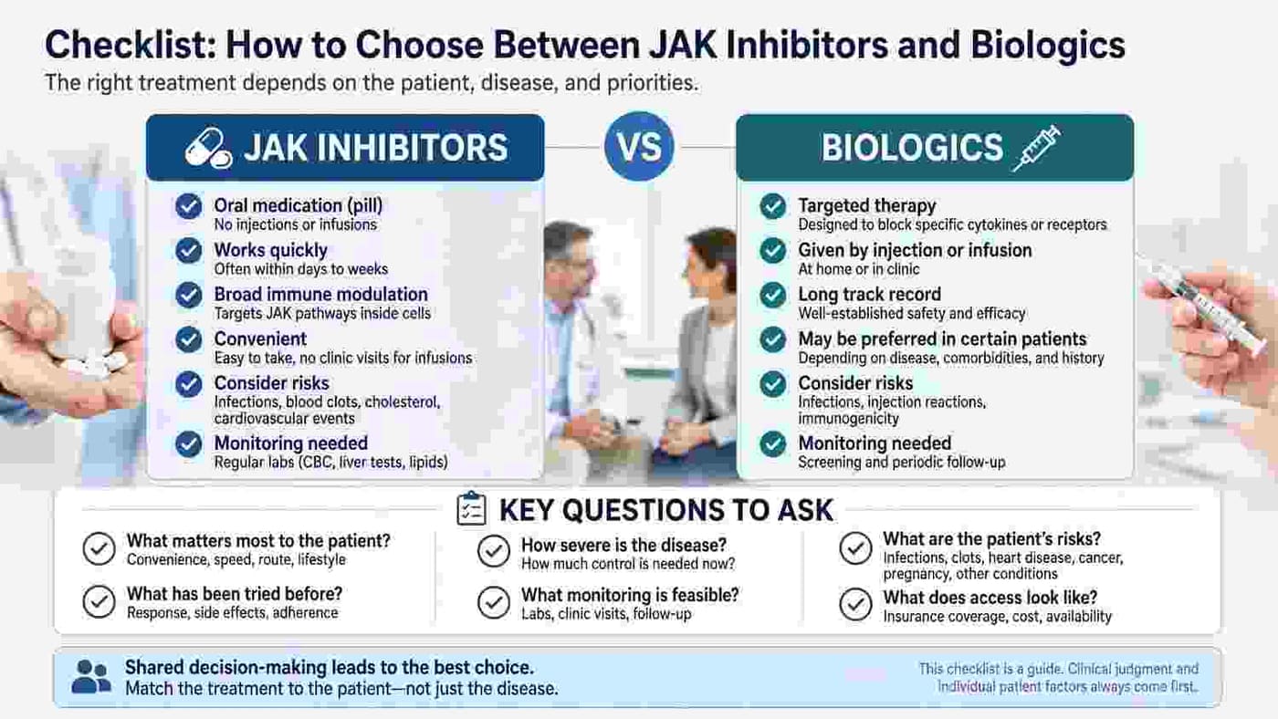 Checklist: How to Choose Between JAK Inhibitors and Biologics
