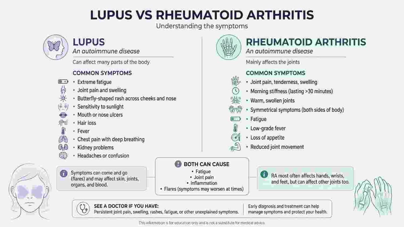 Lupus Vs Rheumatoid Arthritis Symptoms
